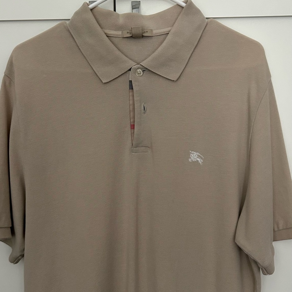 Burberry Tan Polo Shirt Classic Design